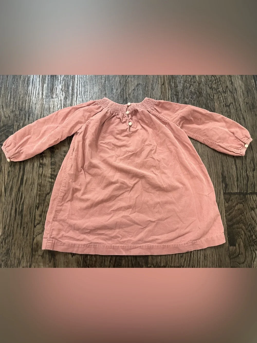 Ralph Lauren Dusty Rose Corduroy Baby Dress